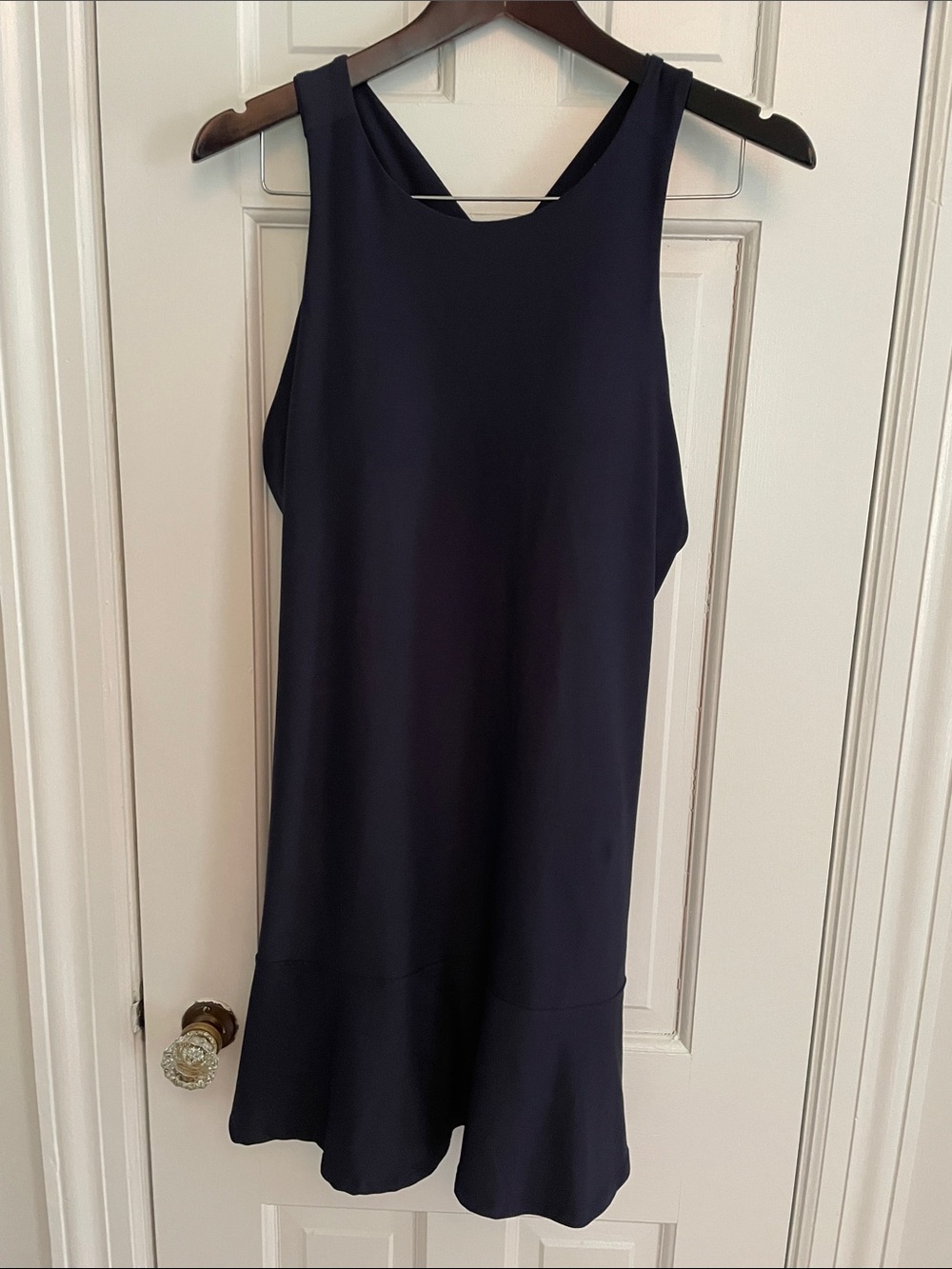 Sleeveless Navy Mini Dress with Ruffle Hem